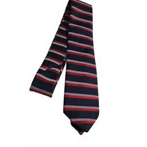 Vintage CROFT & BARROW Boys Polyester Necktie, Navy, Red, Gray, 2.8 x 49 Inches